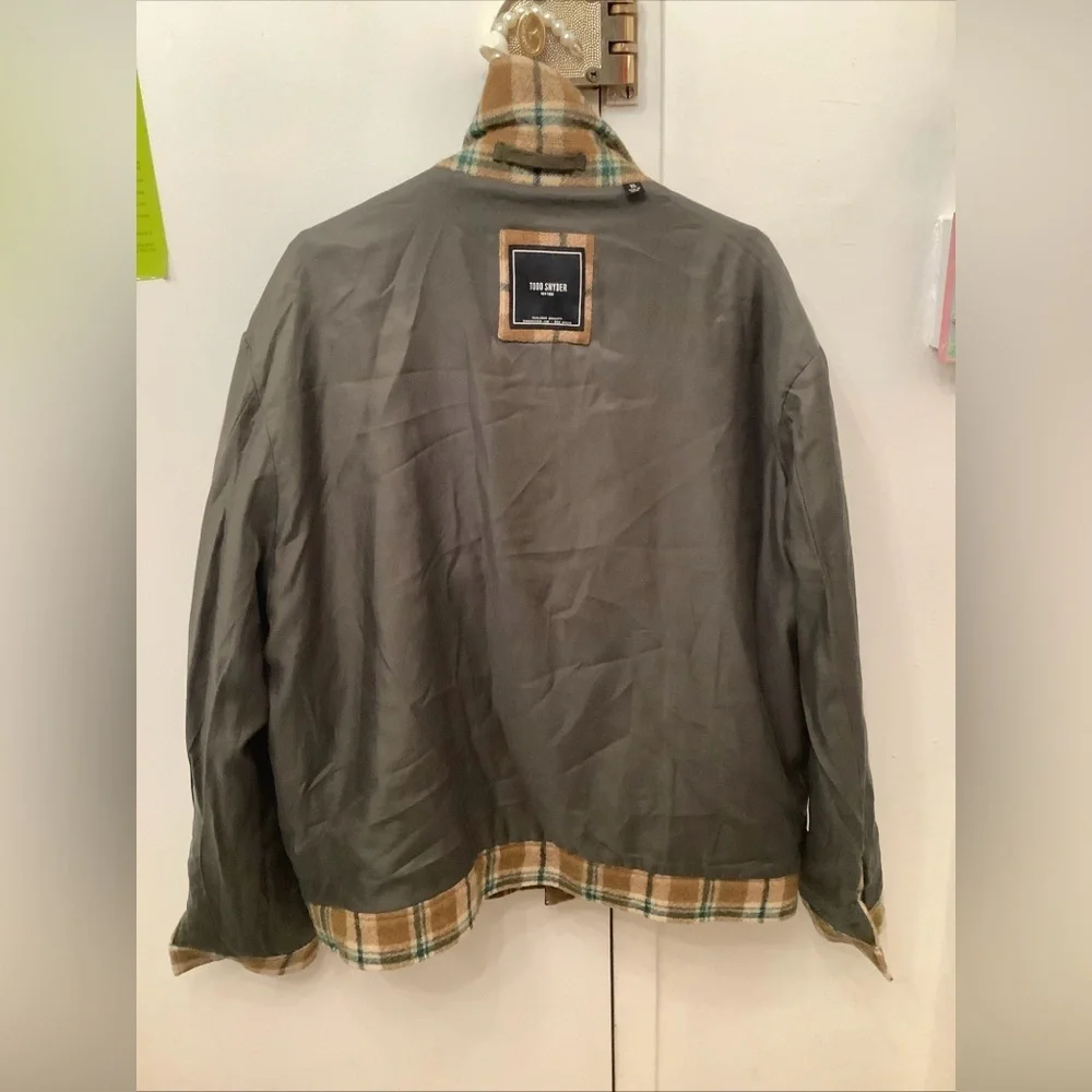 Todd Snyder Wool Bouclé Double Zip Jacket Brown Green Plaid Lined Men’s XL H2F​​